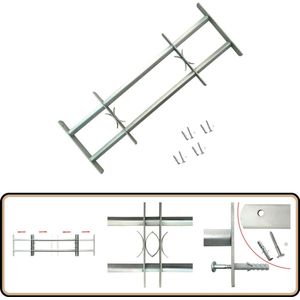 vidaXL Raambeveiliging Verstelbaar - 500-650 mm Raambeveiliging - Deurbeveiliging - Veiligheidsglas - Inbraakwerende Producten - Anti-inbraak