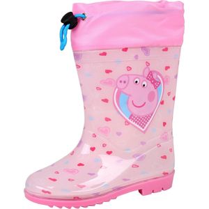 Peppa Pig -Roze regenlaarzen voor Meisjes met Ribbels en Hartjes