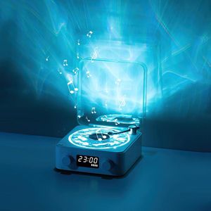 Platenspeler met Bluetooth en Watergolf Lichtshow – Retro Vinyl Speler met Ingebouwde Speaker – Draagbare Draaitafel voor Feest en Sfeerverlichting – Vinyl Record Player met LED Effect