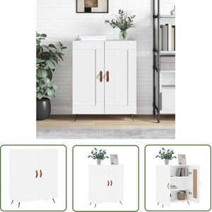 The Living Store Dressoir 69,5x34x90 cm bewerkt hout wit - Dressoir - Commode - Kast - Houten Dressoir - Wit Dressoir