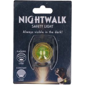 Nightwalk Safety Light - Veiligheidslampje voor de halsband - Hondenlampje - 2 Standen - Tot 100 uur - Tot 200 meter zichtbaar - Geel