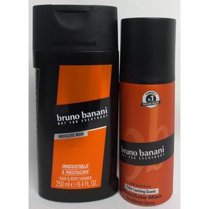 Bruno Banani - Absolue Man - Set - Douchegel Flacon 250 ml & Deodorant Bodyspray 150 ml - Kado Tip !!