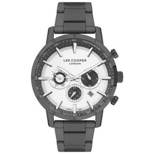 Lee Cooper LC07357.030 - Horloge - Analoog - Mannen - Heren - Stalen band - Staal - Datumaanduiding - Gun - Zilverkleurig