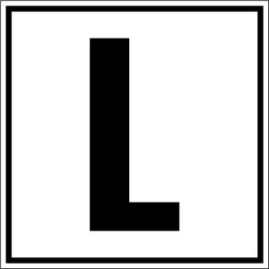 Letter bord A-Z, per stuk Letter L 100 x 100 mm
