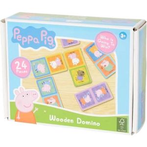 Peppa pig Dominospel - Blauw / Multicolor - Karton - 24 Stuks