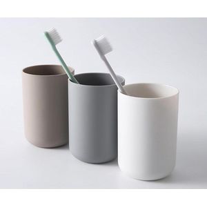 Tandenborstelbekers badkamer - Set van 3 (wit grijs bruin)