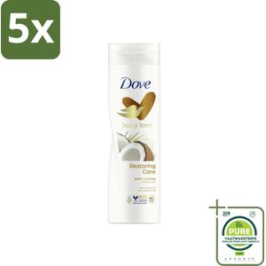 5 x Dove Bodylotion - Nourishing Secrets - Restoring Ritual - Kokos & Amandel - 400 ml - Grootverpakking - Lichaams Scrub - Exfoliërende Scrub - Granaatappel Scrub - Sheaboter Scrub - Dove Scrub