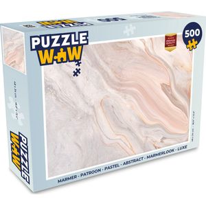 Puzzel Marmer - Patroon - Pastel - Abstract - Marmerlook - Luxe - Legpuzzel - Puzzel 500 stukjes