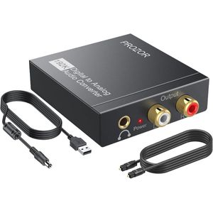 192kHz Digitale naar Analoge Audio Converter - Coaxiaal Toslink naar RCA & 3.5mm Adapter