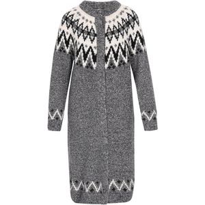 DreiMaster - Vintage - Gebreide Mantel - Beige - Zwart - Zwart Gemêleerd