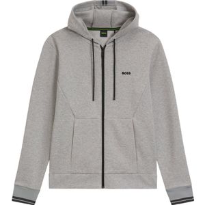BOSS - Hoodie - Katoenmix - Met Rits en Streepdetails