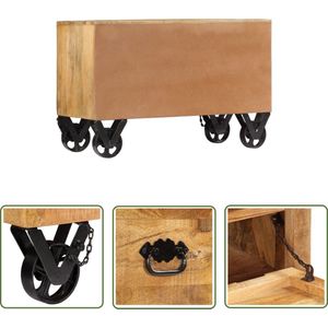 vidaXL Schoenenkast Mango - Schoenenkast - Schoenenkast 86x35x55 cm massief mangohout - Houten Schoenenkast - Schoenen Organisatie - Entree Meubilair