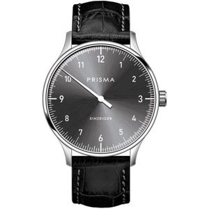 Prisma Design 'Einzeiger' - Eenwijzer Horloge Grijs 40mm