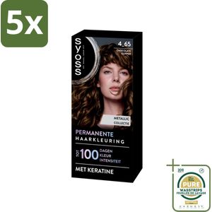 5 x SYOSS - Permanent Coloration 4-65 - Haarverf - Permanente Haarkleuring - Chocolate Copper - Grijsdekking - Grootverpakking - Haarverf - Permanent Haarkleuring - Chocolate Copper - Grijsdekking - Keratine