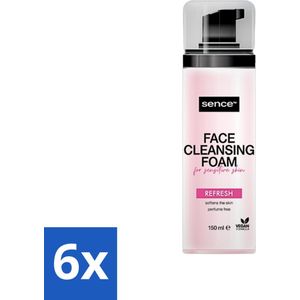 6 x Sence - Gevoelige Huid - Gezichtsreiniger - Foam - 150 ml - Gezichtsreiniger - Gevoelige Huid - Schuimreiniger - Milde Reiniging - Poriënreiniging
