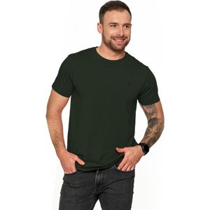 Moraj Premium Line T-shirt van gekamd katoen met ronde hals - donkergroen XL