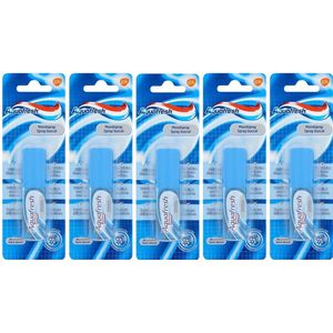 Aquafresh - Odol Mondspray - Verfrissende Adem - Antibacterieel - Mint - 15 ml - Voordeelverpakking - 5 Stuks