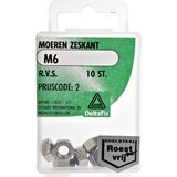 Deltafix - Moer Zeskant RVS - 10 Stuks