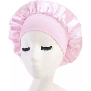 Knaak Slaapmuts - Bonnet Satijn - XL - Slaapmuts Satijn - Roze