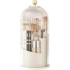 Cosmetische organizer - 360° roterend met stofdicht deksel - Wit 12.7 × 12.3 × .