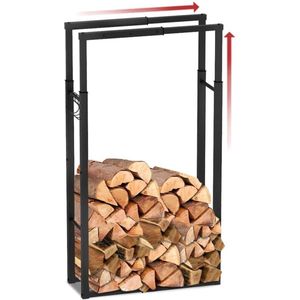 DD Houtrek - Houtopslag - Brandhoutrek - 25x65x100cm - Zwart