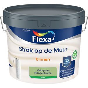 Flexa Strak op de Muur Muurverf - Mat - Mengkleur - Veldgroen - 10 liter
