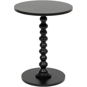 Atmosphera Bijzettafel/salontafel Alexa - zwart - MDF hout - rond - Planten verhoger - D38 x H50 cm