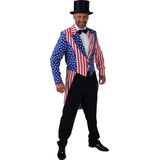 Landen Thema Kostuum | Slipjas Uncle Sam Stars And Stripes Man | Medium | Carnaval kostuum | Verkleedkleding