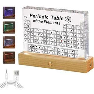 WNHB® Periodiek Systeem Acryl Blok - 83 Elementen - Decoratief Tafelmodel voor Scholieren en Leraren - Wetenschappelijk Cadeau