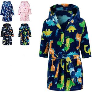 Ibenzoa® Zachte Kinderbadjas met Capuchon voor Jongens en Meisjes, Comfortabele en Warme Badjas 2-9 Jaar