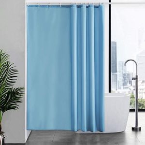 Douchegordijn Anti Schimmel Polyester Stof Waterdicht Douche Gordijnen Wasbaar Textiel voor Badkuip of De Badkamer 12 Douchegordijnhaken Lichtblauw 180x200cm.