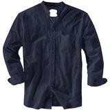 VITTORINO - Donkerblauw - Overhemd - Opstaande Kraag - Linnenlook