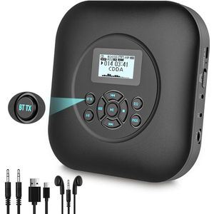Draagbare CD-speler met Bluetooth en luidsprekers - Oplaadbaar met schokbescherming voor auto en reizen