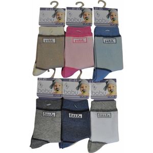 Baby / kinder sokjes flowerstripe - 19/20 - meisjes - 90% katoen - naadloos - 12 PAAR - chaussettes socks