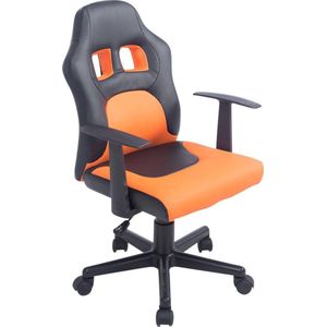 Bureaustoel - Kinderstoel - Racing - Kunstleer - Zwart/Oranje