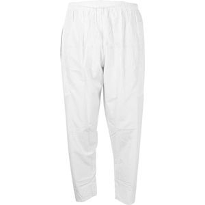 Muslim broek met elastische tailleband en losse pasvorm van polyester katoen (wit, maat L)