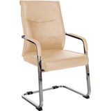 CLP Hobart Eetkamerstoel - Bezoekersstoel - Met armleuning - Verchroomd frame - khaki Kunstleer