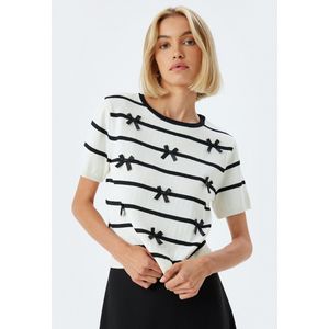 Ronde kraag Lint gedetailleerd Sweater