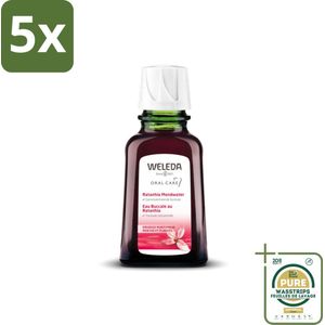 5 x WELEDA - Mondwater geconcentreerd - Ratanhia - 50 ml - Grootverpakking - Natuurlijk Mondwater - Mondverzorging - Tandvlees Verzorging - Ratanhia Mondwater - Mondwater Geconcentreerd