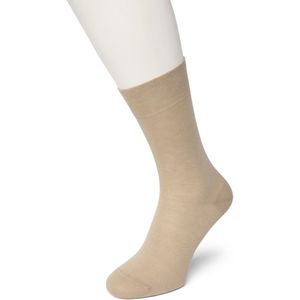 Bonnie Doon Katoenen Comfort Sok Licht Bruin Dames maat 35/38 - Speciale Breitechniek in Boord - Knelt niet - Katoen en Lycra - Maximaal Draagcomfort - Zakt niet af - Gladde Teennaad - Voor Gevoelige Voeten/Benen - Zand - Sand - BE121401.342