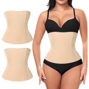 2-pack onderborstkorset shapewear met buikweg effect - dames - postpartale ondersteuning - sport en dagelijks gebruik - Beige