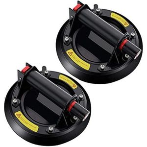 YOZHIQU Professionele zuignappen voor tegels - Zuignappen voor glas - Vacuümzuignappen - Tegellifter - Lifter met handpomp - Geschikt voor glas, vloertegels, marmeren platen - 2-pack