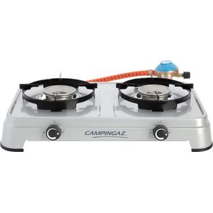 Camping Cook CV-gaskooktoestel 2-lichts campingkooktoestel werkt met gaspatroon - 36 watt met 2 traploos regelbare kookplaten