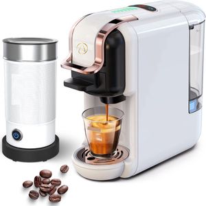 Arvona 5 in 1 Koffiemachine - Koffiezetapparaat - Koffie Automaat - Automatisch - Nespresso - Dolce Gusto - Koffiepoeder - Koffiepads - Wit