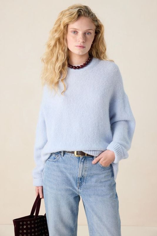 Sissy-Boy - Lichtblauwe Trui - Pullover - Lange Mouwen - Relaxed Fit
