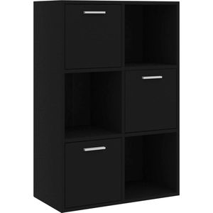 vidaXL Opbergkast - Zwart - 60x30x90 cm - Hout Kinderkamermeubels - Houten Kast - Zwarte Kast - Opslagruimte - Kast Met Deuren