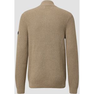 s.Oliver - Trui - Donkerbeige - Halve Rits - Lange Mouw