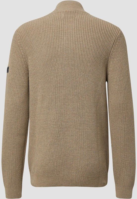 s.Oliver - Trui - Donkerbeige - Halve Rits - Lange Mouw