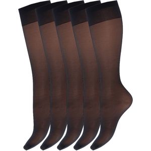 Zijdeglans pantykousen | 15 Denier | Merk: Marianne | Maat: One Size | Kleur: Blauw | 5 Paar