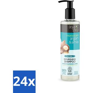 Organic Shop - Natural Nourishing Shampoo - Argan Hair & Amla - Herstellend en Voedend - 280 ml - Voordeelverpakking - 24 stuks